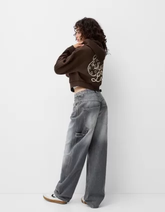 Felpa con cappuccio stampata