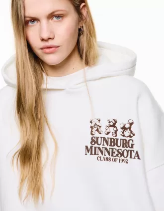 Felpa con cappuccio stampata