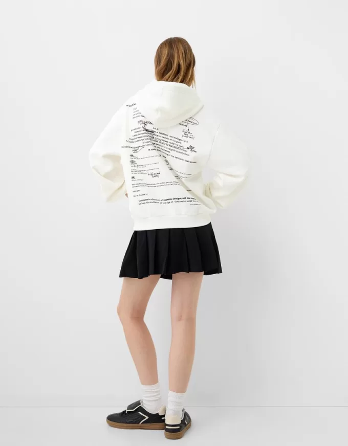 Felpa con cappuccio stampata