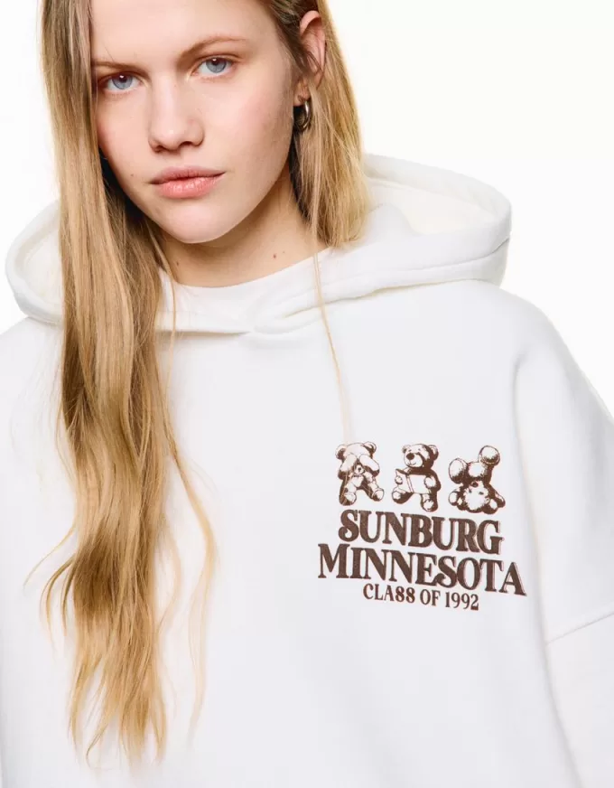 Felpa con cappuccio stampata