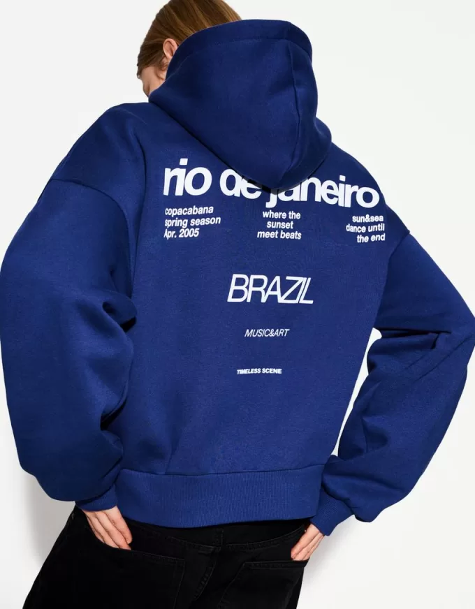 Felpa con cappuccio stampata