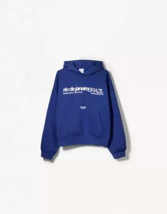 Felpa con cappuccio stampata