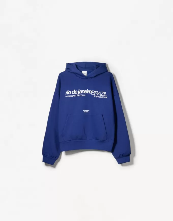 Felpa con cappuccio stampata