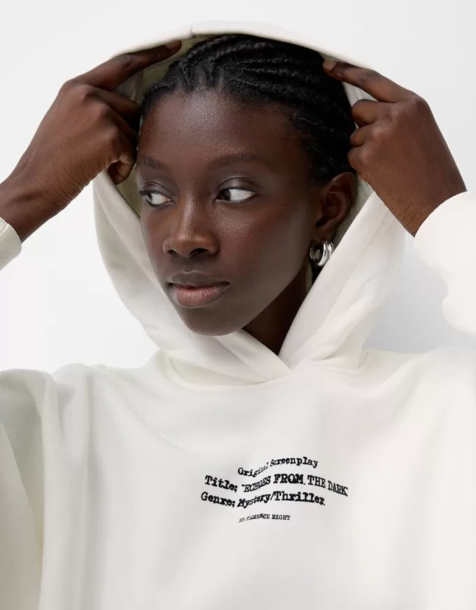 Felpa con cappuccio stampata