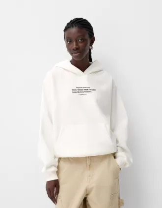 Felpa con cappuccio stampata