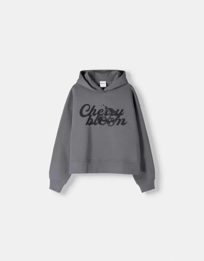 Felpa con cappuccio stampata