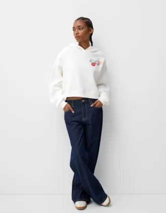 Felpa con cappuccio stampata