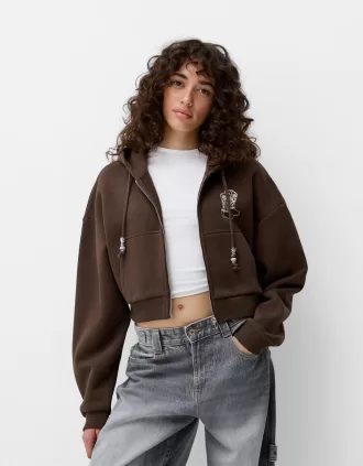 Felpa con cappuccio stampata