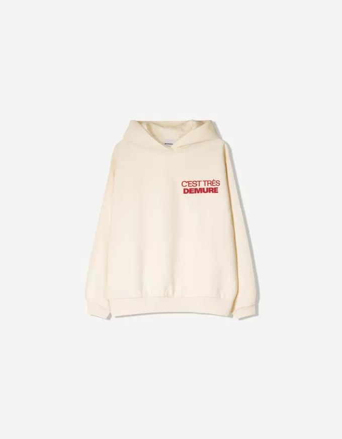 Felpa con cappuccio stampata