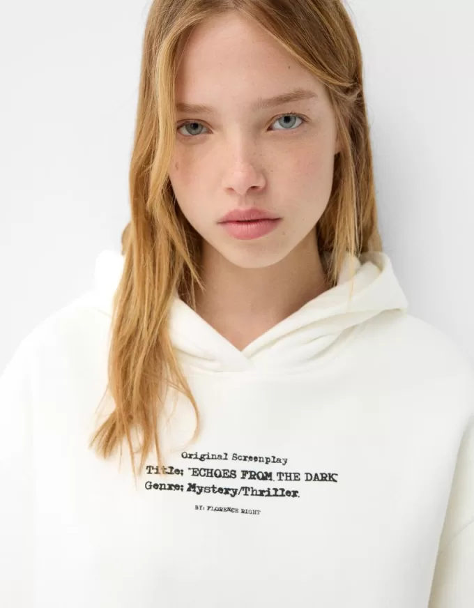 Felpa con cappuccio stampata