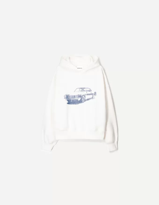 Felpa con cappuccio stampata