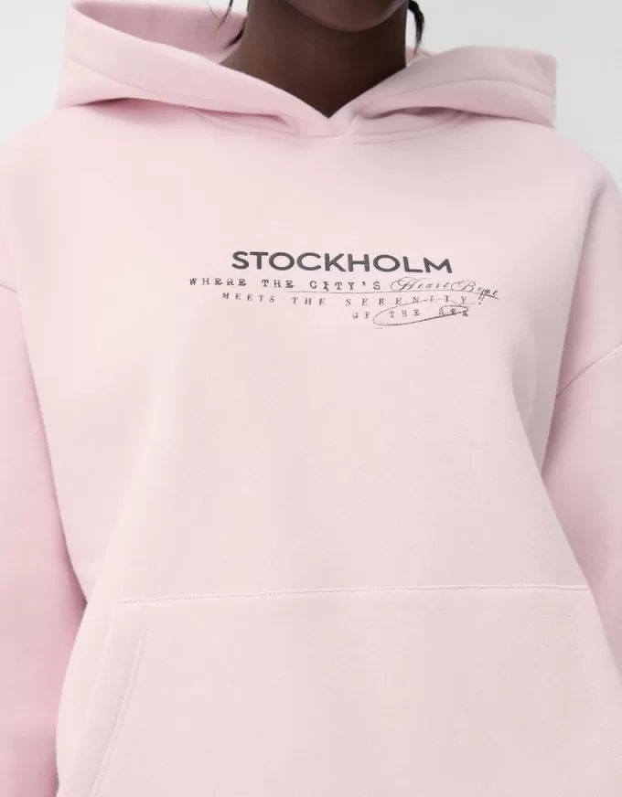 Felpa con cappuccio stampata