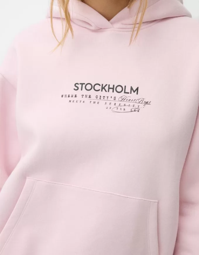 Felpa con cappuccio stampata