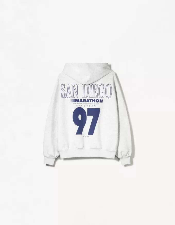 Felpa con cappuccio stampata