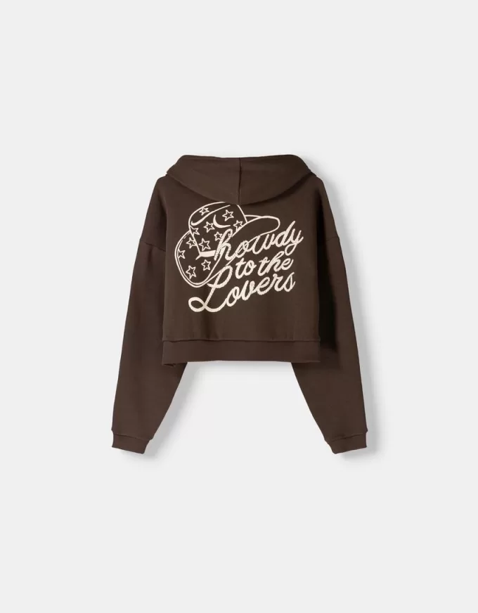 Felpa con cappuccio stampata