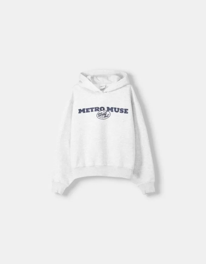 Felpa con cappuccio stampata