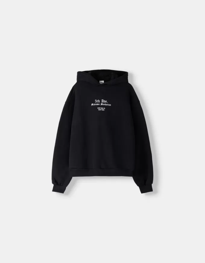 Felpa con cappuccio stampata