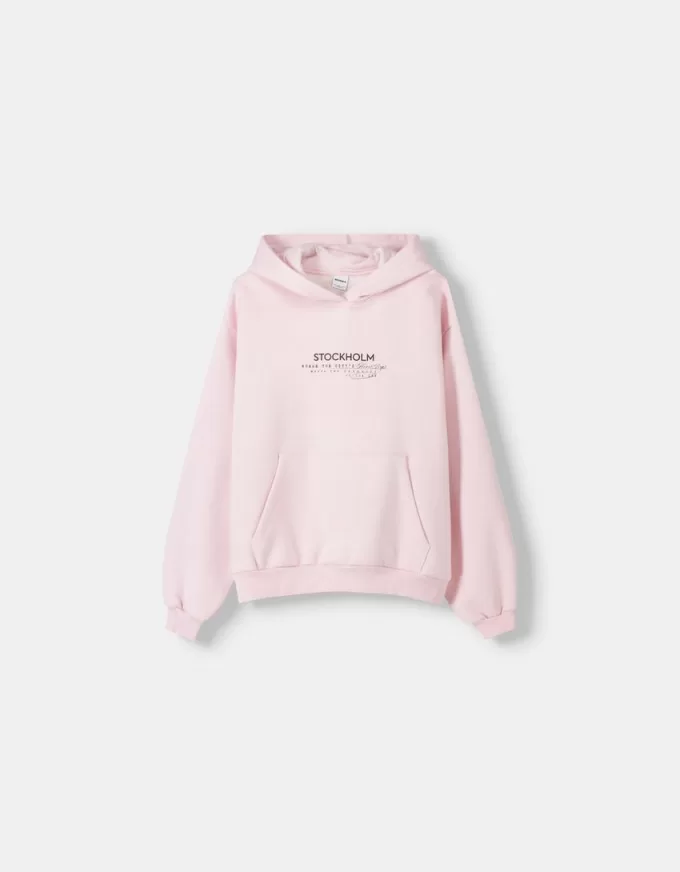 Felpa con cappuccio stampata