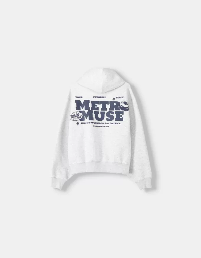 Felpa con cappuccio stampata