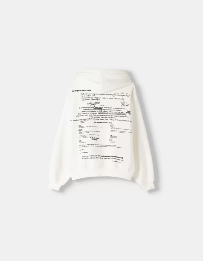 Felpa con cappuccio stampata