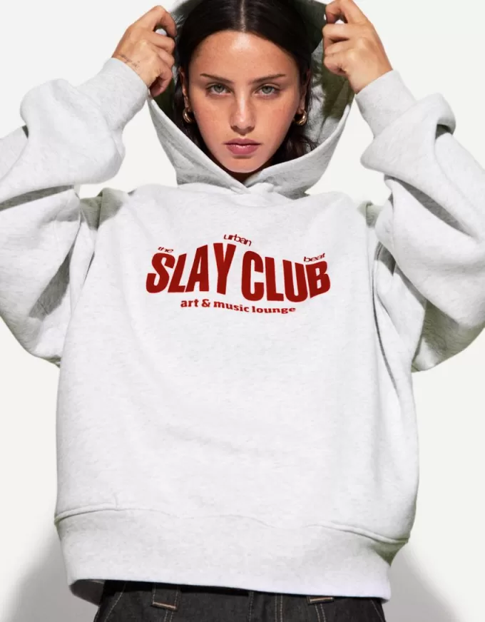 Felpa con cappuccio stampata