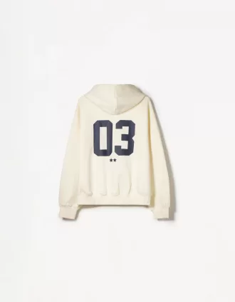 Felpa con cappuccio stampata con zip