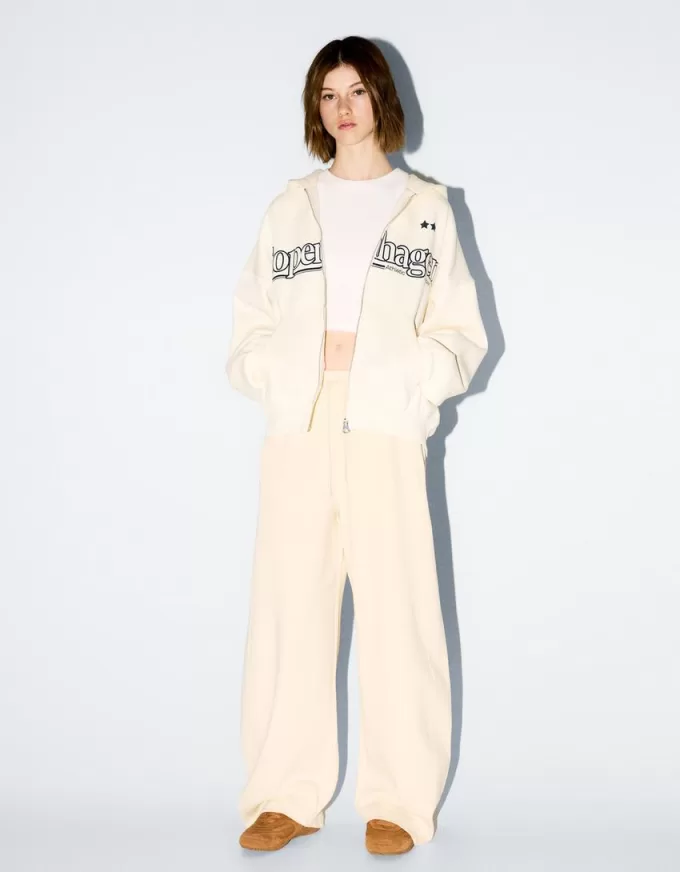 Felpa con cappuccio stampata con zip