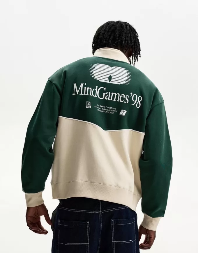 Felpa con cerniera in contrasto