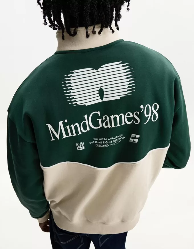 Felpa con cerniera in contrasto