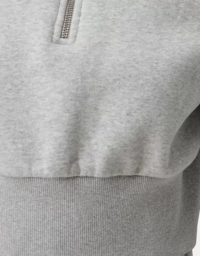 Felpa con zip e ricamo