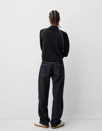 Felpa cropped con cerniera