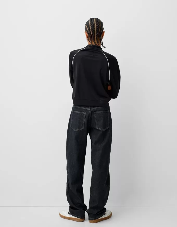 Felpa cropped con cerniera