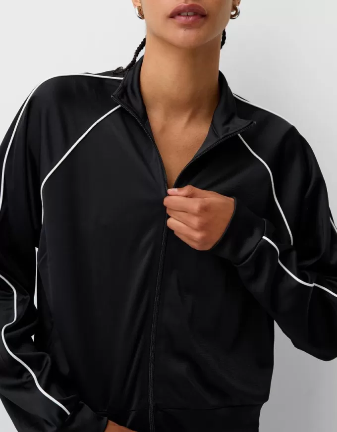 Felpa cropped con cerniera