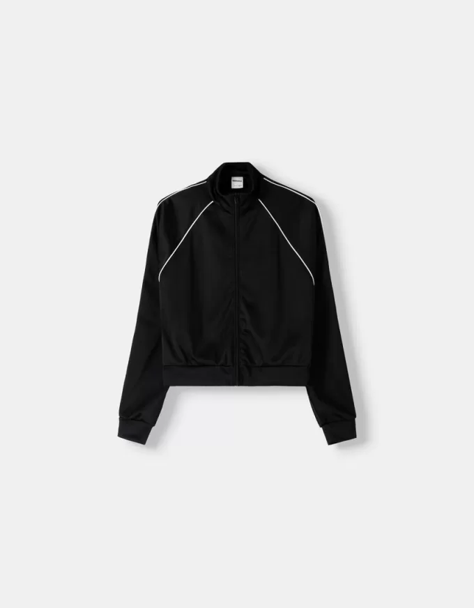 Felpa cropped con cerniera