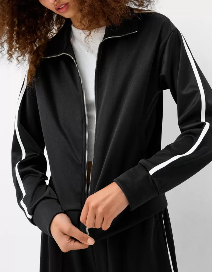 Felpa in raso con zip