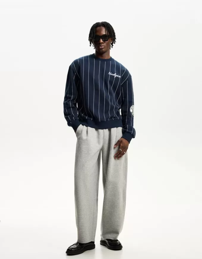 Felpa sportiva con stampa a righe