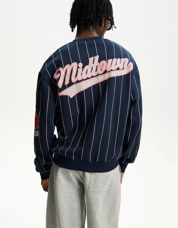 Felpa sportiva con stampa a righe