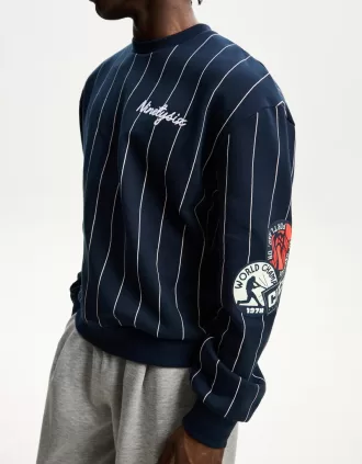 Felpa sportiva con stampa a righe