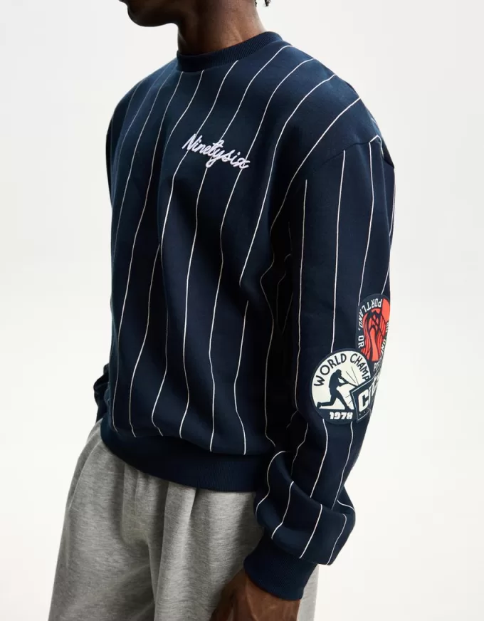 Felpa sportiva con stampa a righe