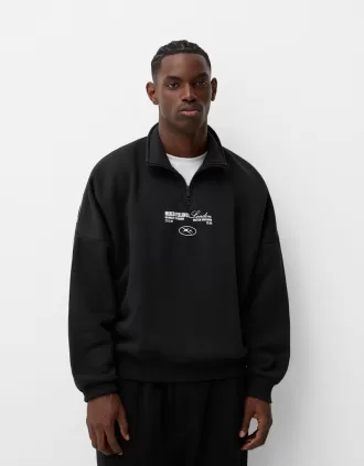 Felpa sportiva stampata con cerniera