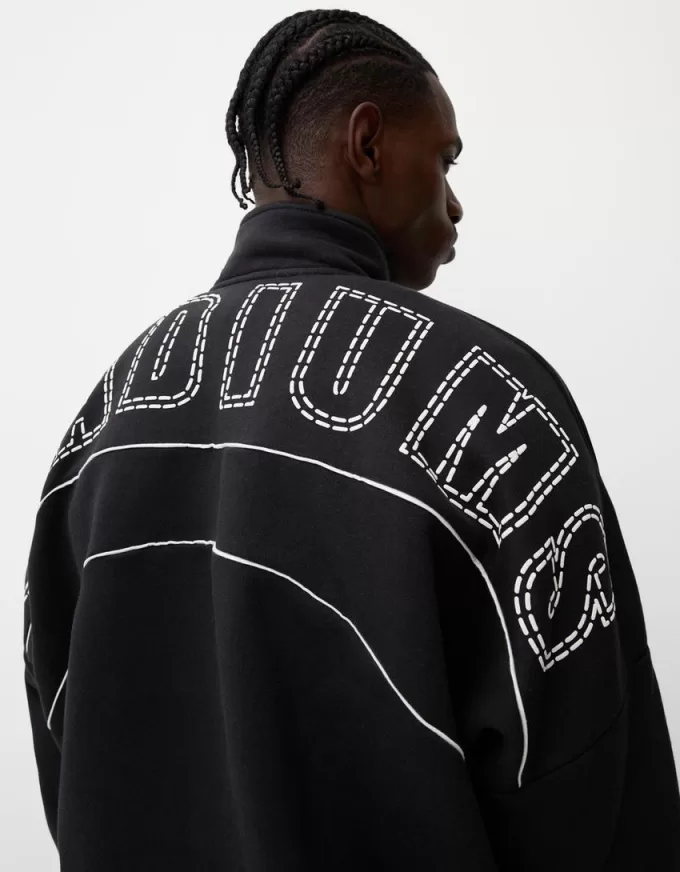 Felpa sportiva stampata con cerniera