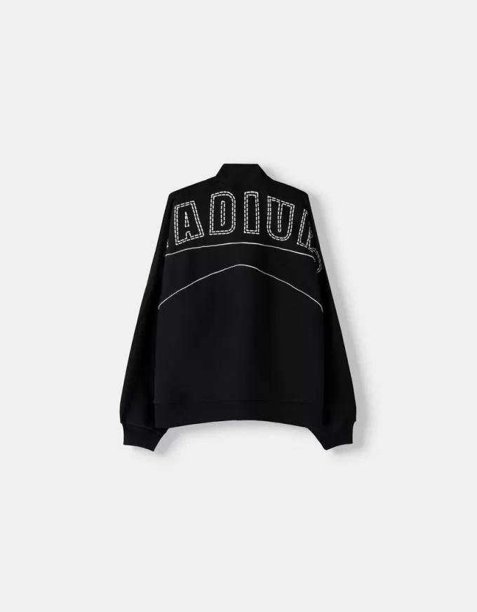 Felpa sportiva stampata con cerniera