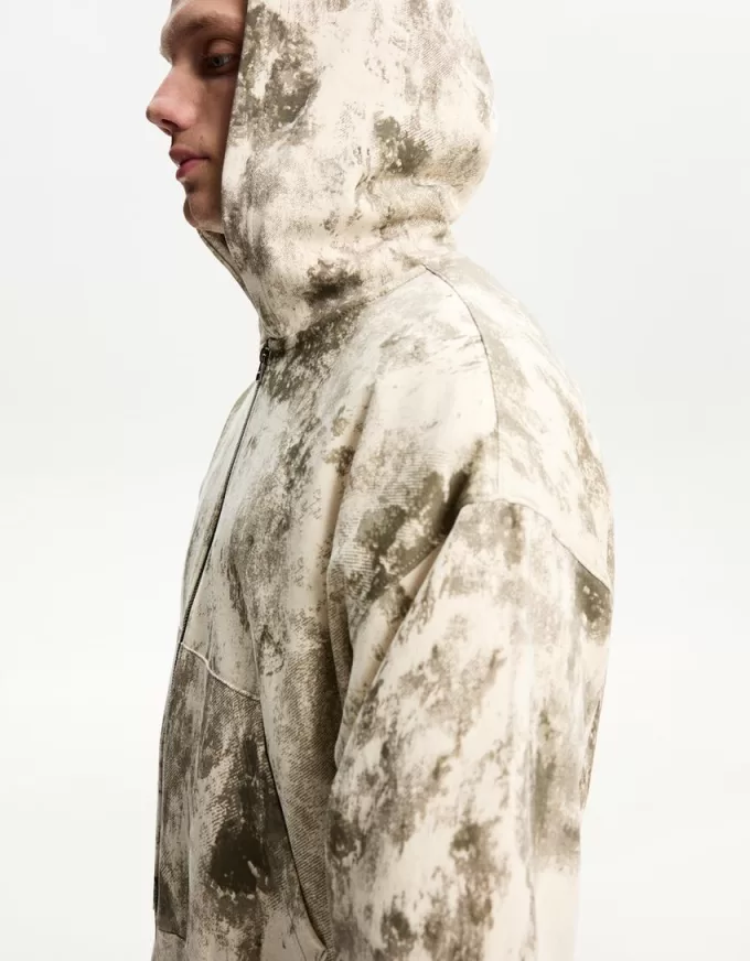 Felpa stampata con cerniera