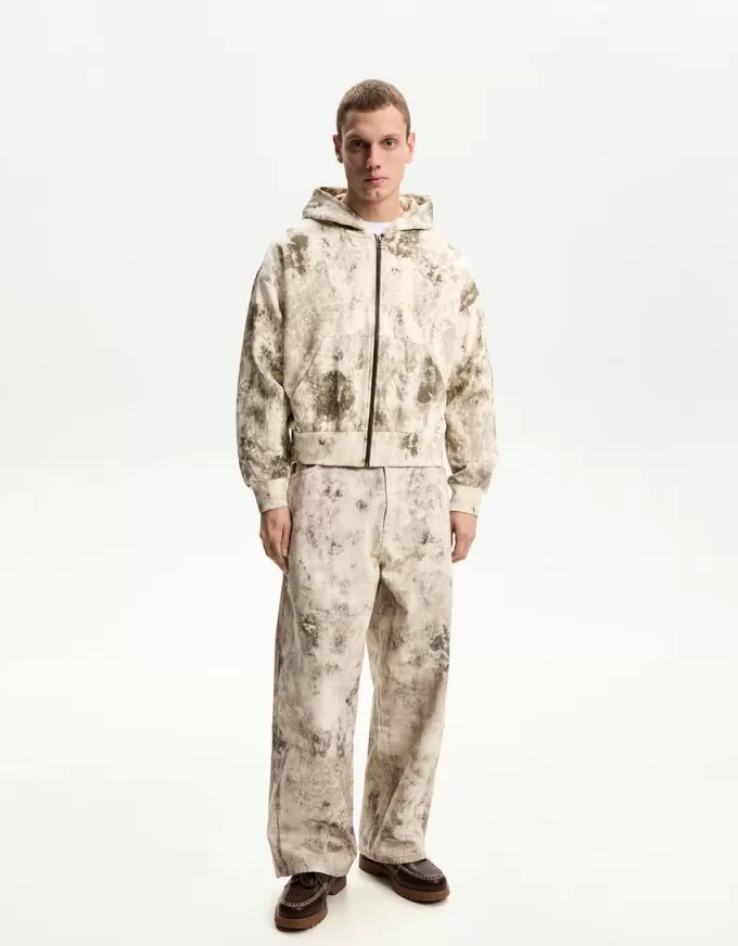 Felpa stampata con cerniera