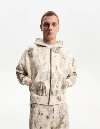 Felpa stampata con cerniera