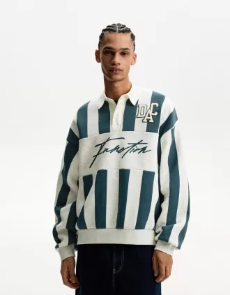 Felpa stampata con colletto polo