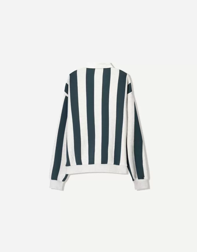 Felpa stampata con colletto polo