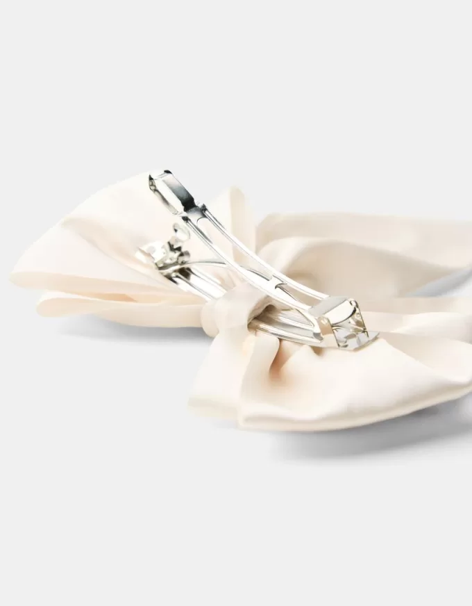 Fermaglio per capelli satinato con fiocco