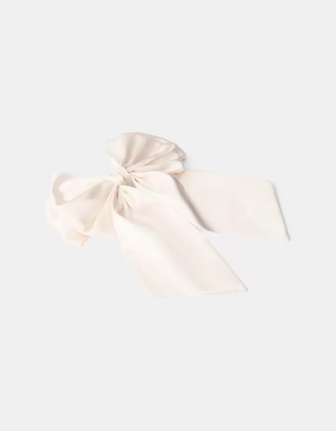 Fermaglio per capelli satinato con fiocco