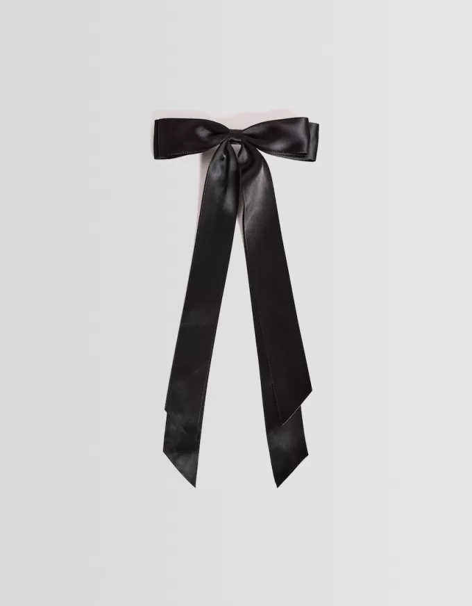Fermaglio per capelli satinato con fiocco